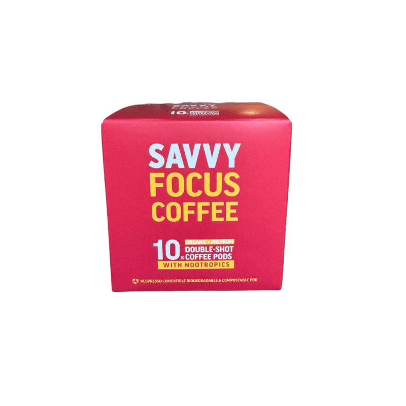 Focus Coffee Double Shot Pods (10) by SAVVY Focus Coffee Double Shot Pods (10) by SAVVY
