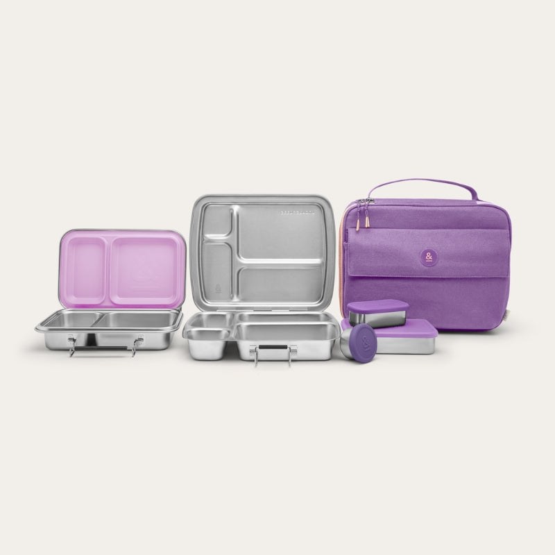 Lunch Bag & Bento Box Set - Lavender by SEED & SPROUT Lunch Bag & Bento Box Set - Lavender by SEED & SPROUT