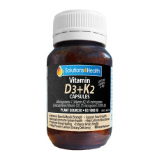 Vitamin D3+K2 Capsules (60) by SOLUTIONS 4 HEALTH