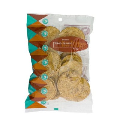 White Sesame Rice Crackers 75g by SPIRAL FOODS