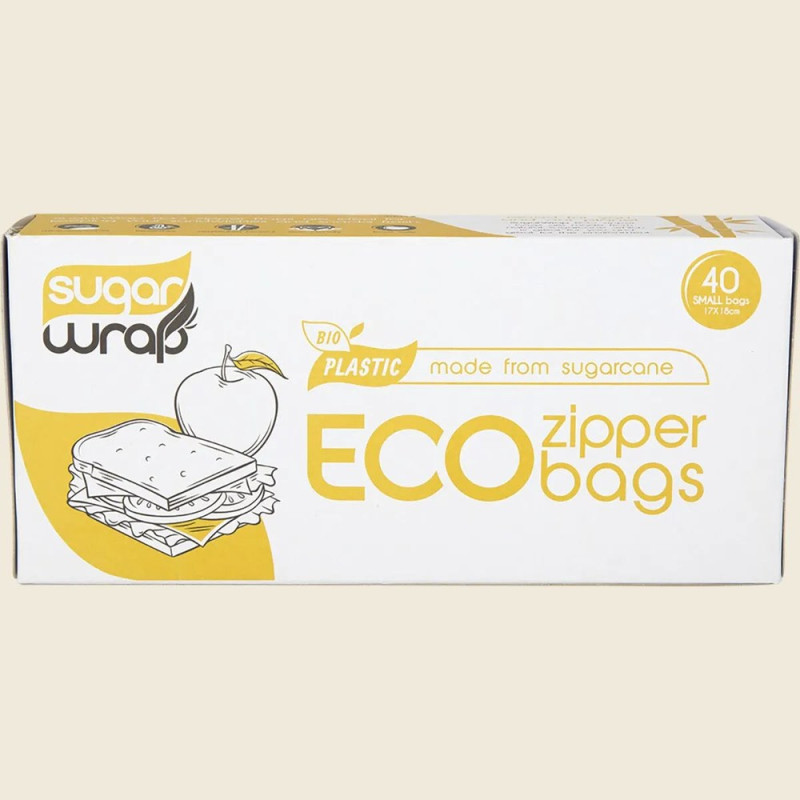 Eco Zipper Bags Small (40) by SUGAR WRAP