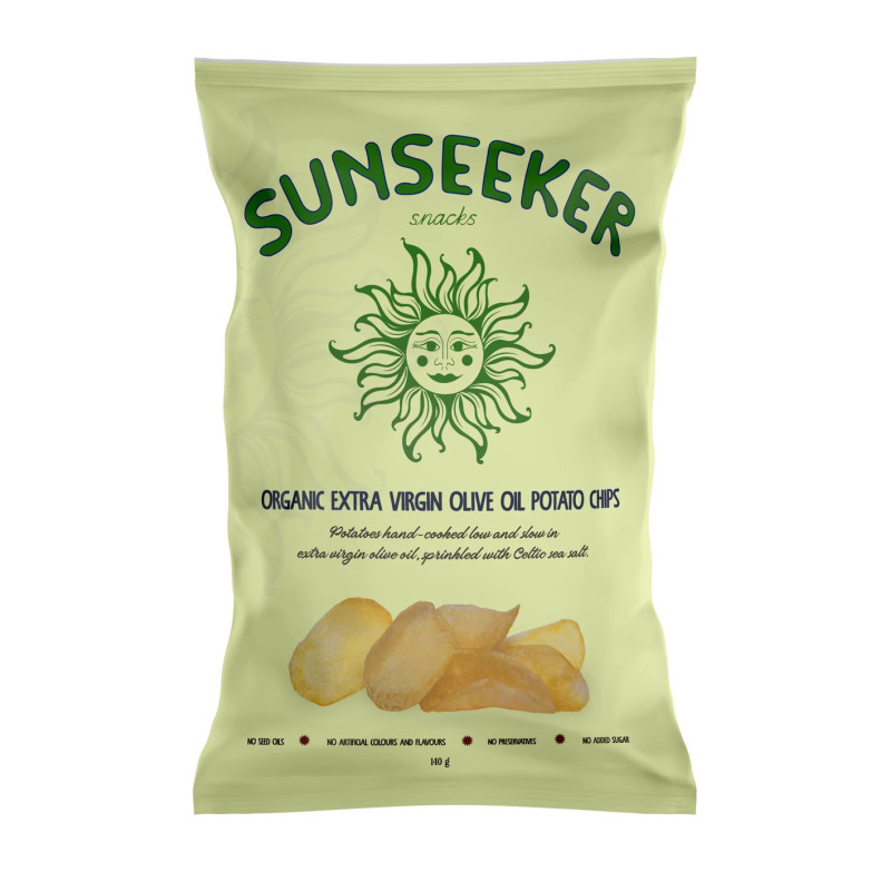 Organic Extra Virgin Olive Oil Potato Chips 140g by SUNSEEKER SNACKS