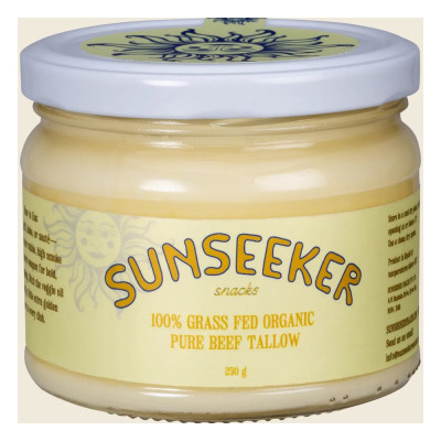 Organic Grass-Fed Beef Tallow 250g by SUNSEEKER SNACKS