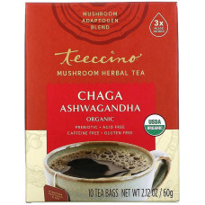 Chaga Ashwagandha Herbal Tea Bags (10) by TEECCINO