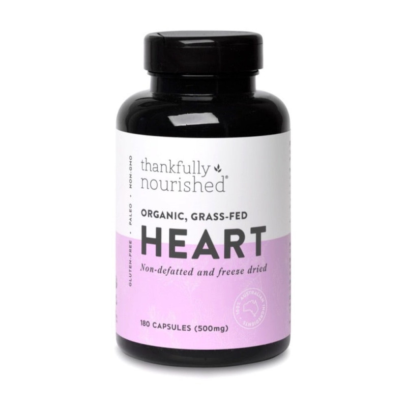 Organic Grass-Fed Heart Capsules (180) by THANKFULLY NOURISHED Organic Grass-Fed Heart Capsules (180) by THANKFULLY NOURISHED
