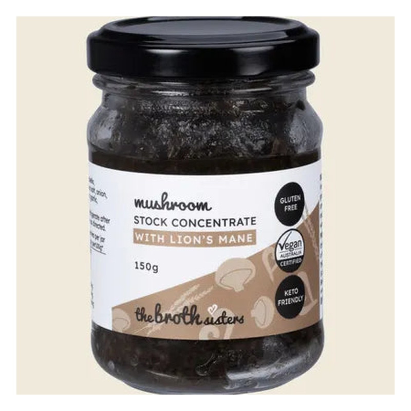 Mushroom Stock Concentrate with Lions Mane 150g by THE BROTH SISTERS Mushroom Stock Concentrate with Lions Mane 150g by THE BROTH SISTERS