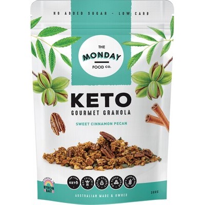 Low Carb Gourmet Granola - Pecan & Cinnamon 300g by THE MONDAY FOOD CO