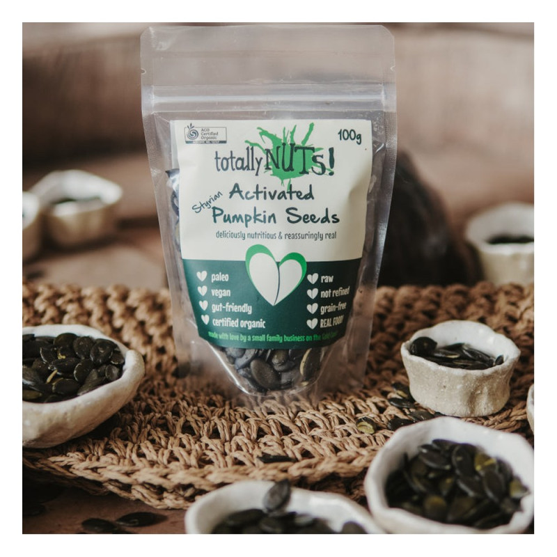 Activated Styrian Pumpkin Seeds 100g by TOTALLY NUTS Activated Styrian Pumpkin Seeds 100g by TOTALLY NUTS