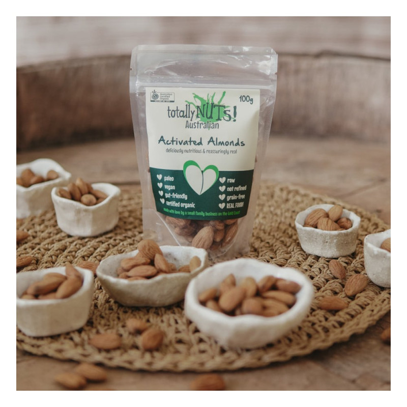 Organic Activated Australian Almonds 100g by TOTALLY NUTS Organic Activated Australian Almonds 100g by TOTALLY NUTS