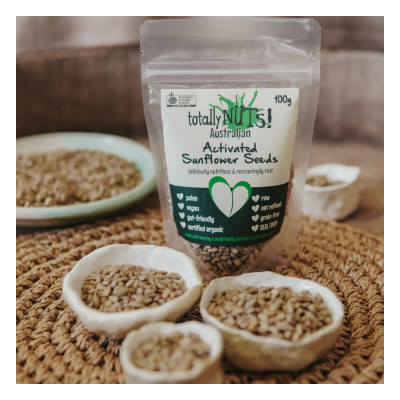 Organic Activated Australian Sunflower Seeds 100g by TOTALLY NUTS