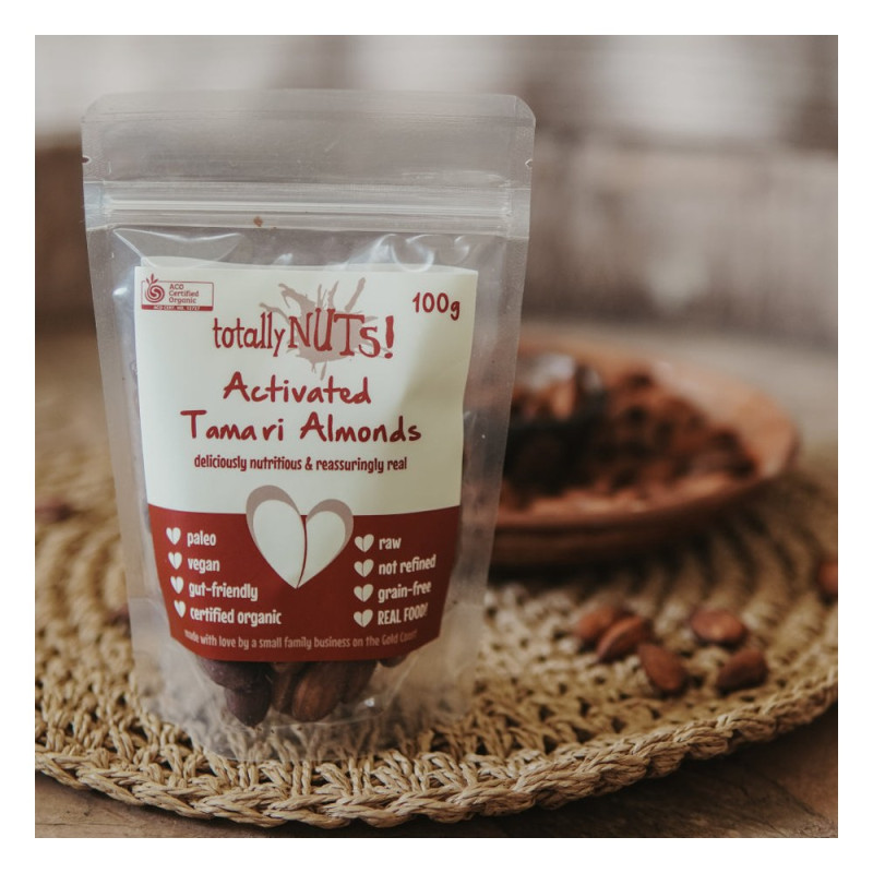 Organic Activated Australian Tamari Almonds 100g by TOTALLY NUTS Organic Activated Australian Tamari Almonds 100g by TOTALLY NUTS