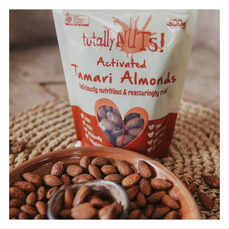 Organic Activated Australian Tamari Almonds 300g by TOTALLY NUTS Organic Activated Australian Tamari Almonds 300g by TOTALLY NUTS