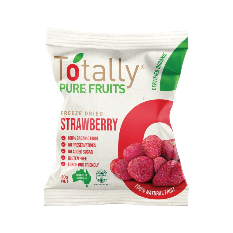 Organic Freeze Dried Strawberries 20g by TOTALLY PURE FRUITS