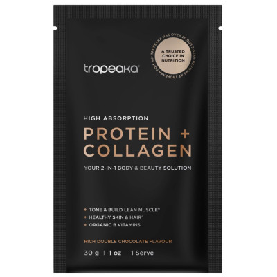 Protein + Collagen Rich Double Chocolate 30g by TROPEAKA
