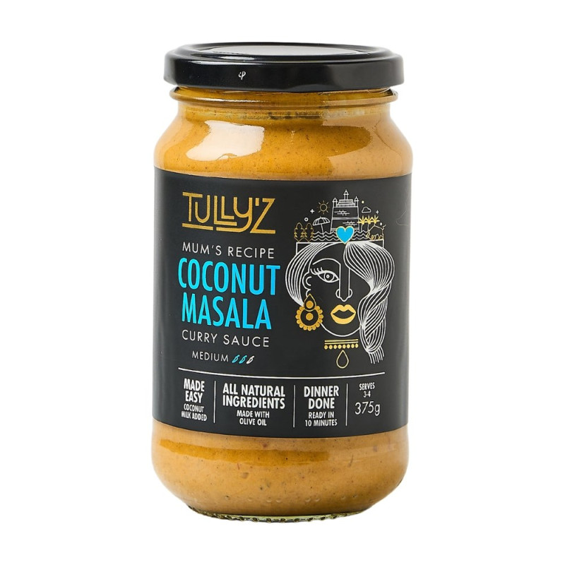 Coconut Masala Curry Sauce (Medium) 375g by TULLY'Z Coconut Masala Curry Sauce (Medium) 375g by TULLY'Z