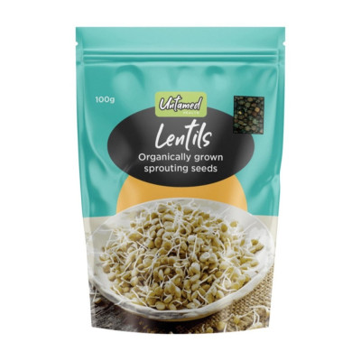 Organic Lentil Sprouting Seeds 100g by UNTAMED HEALTH