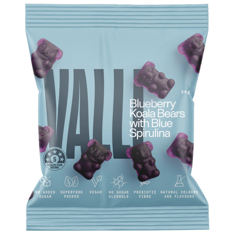 Blueberry Koala Bears with Blue Spirulina 50g by VALLI