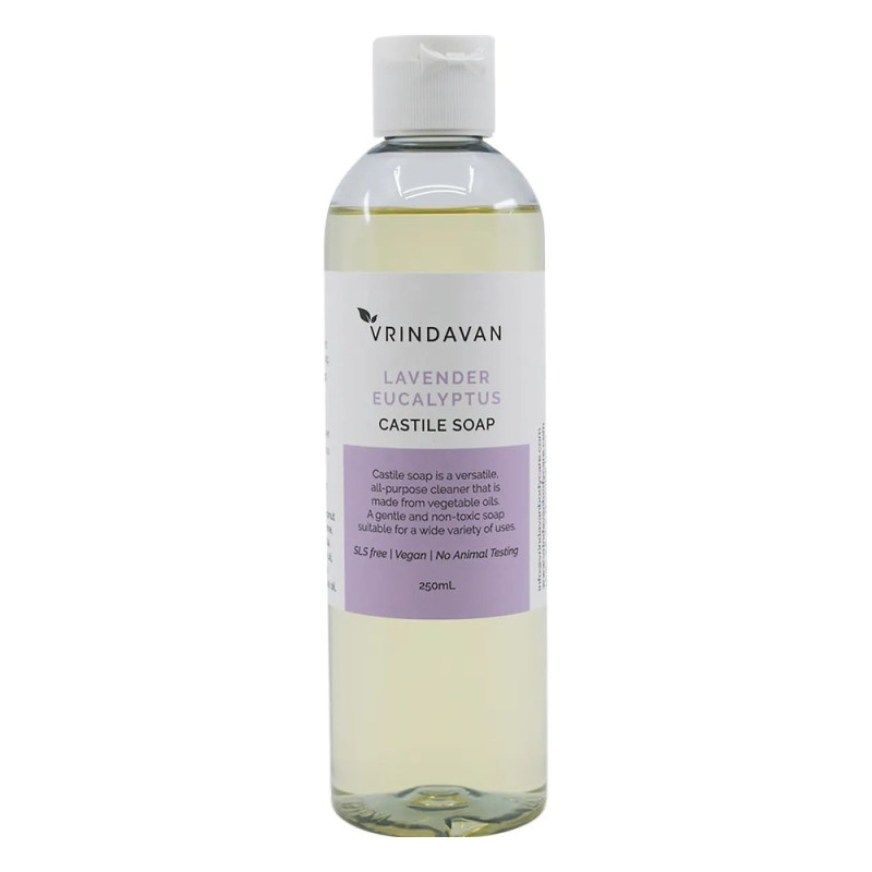 Castile Soap Lavender & Eucalyptus 250ml by VRINDAVAN Castile Soap Lavender & Eucalyptus 250ml by VRINDAVAN