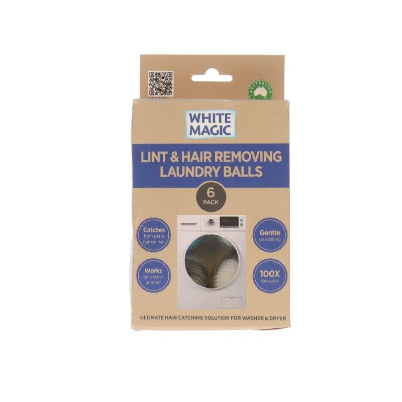 Lint & Hair Removing Laundry Balls (6 Pack) by WHITE MAGIC Lint & Hair Removing Laundry Balls (6 Pack) by WHITE MAGIC
