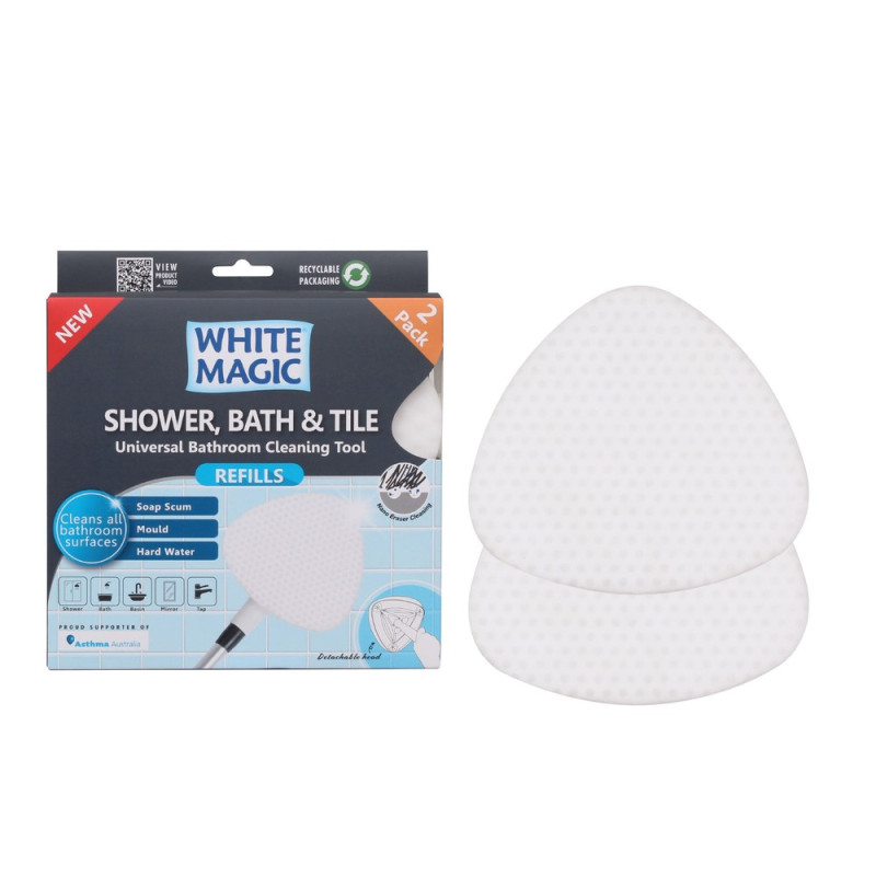 Shower, Bath & Tile Cleaning Tool Refill - 2 Pack by WHITE MAGIC