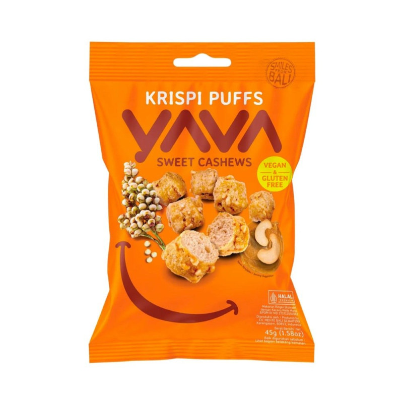 Sweet Cashews Krispi Puffs 45g by YAVA Sweet Cashews Krispi Puffs 45g by YAVA