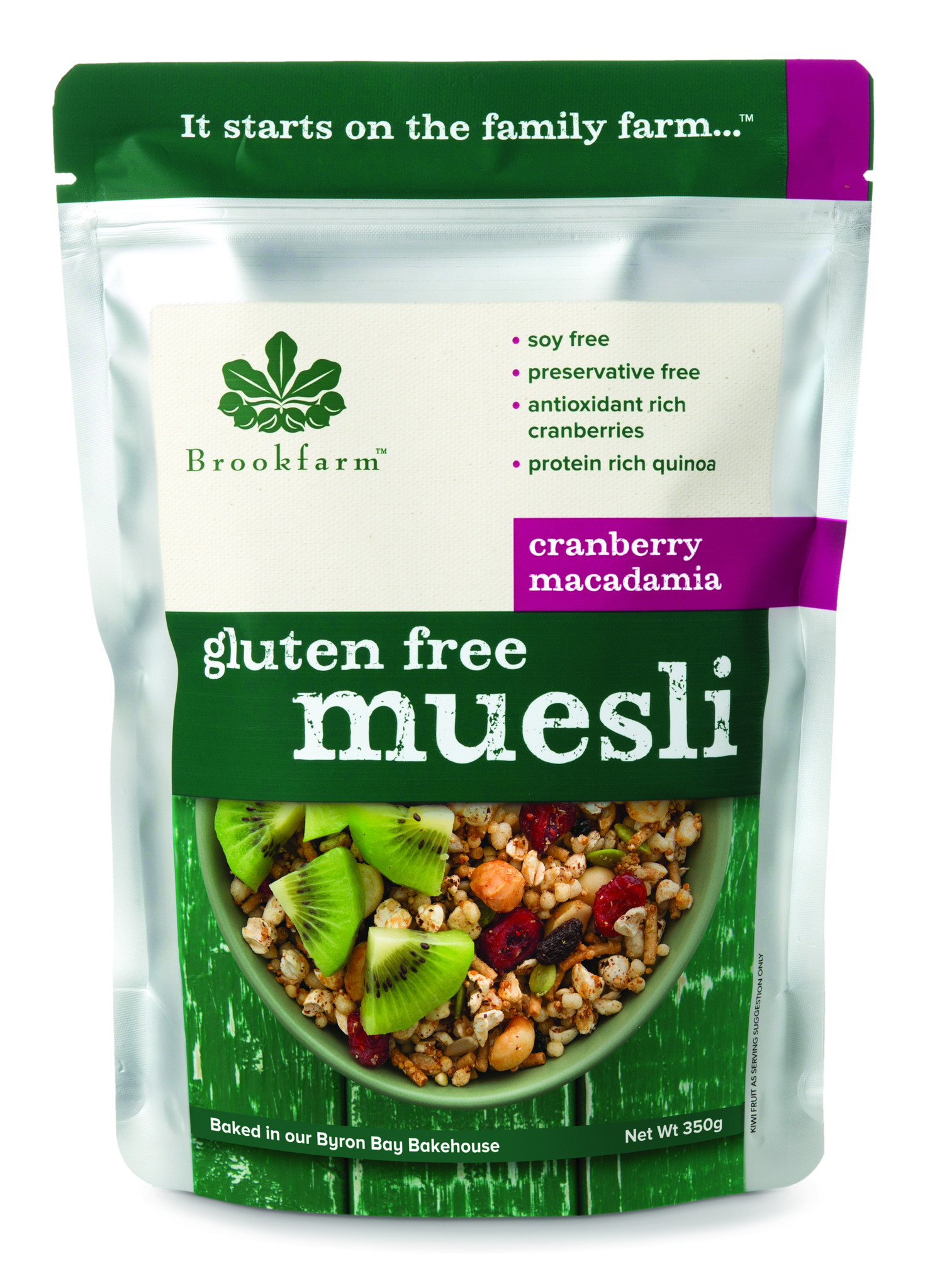Brookfarm Gluten Free Macadamia Cranberry Muesli, 350g