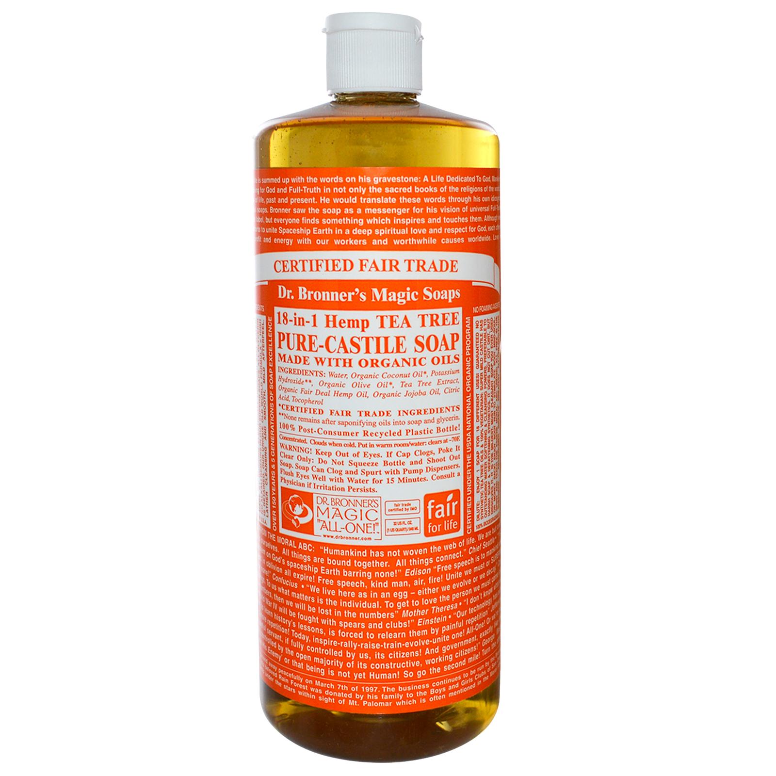 Dr Bronner's Castile Soap, Tea Tree 946ml