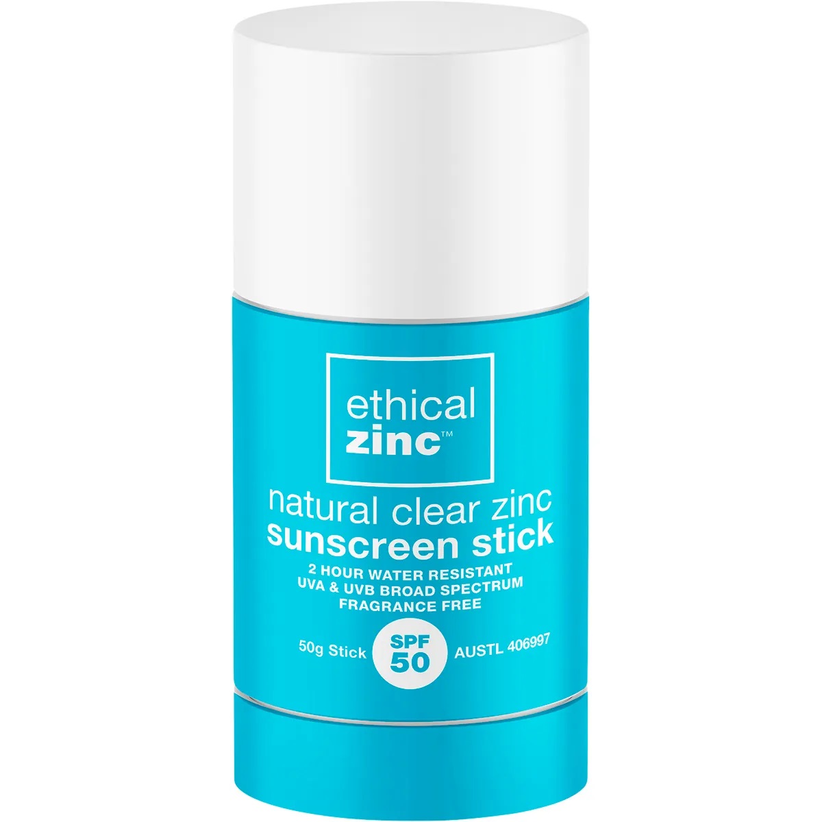 Ethical Zinc Natural Clear Zinc Sunscreen Stick SPF 50, 50g