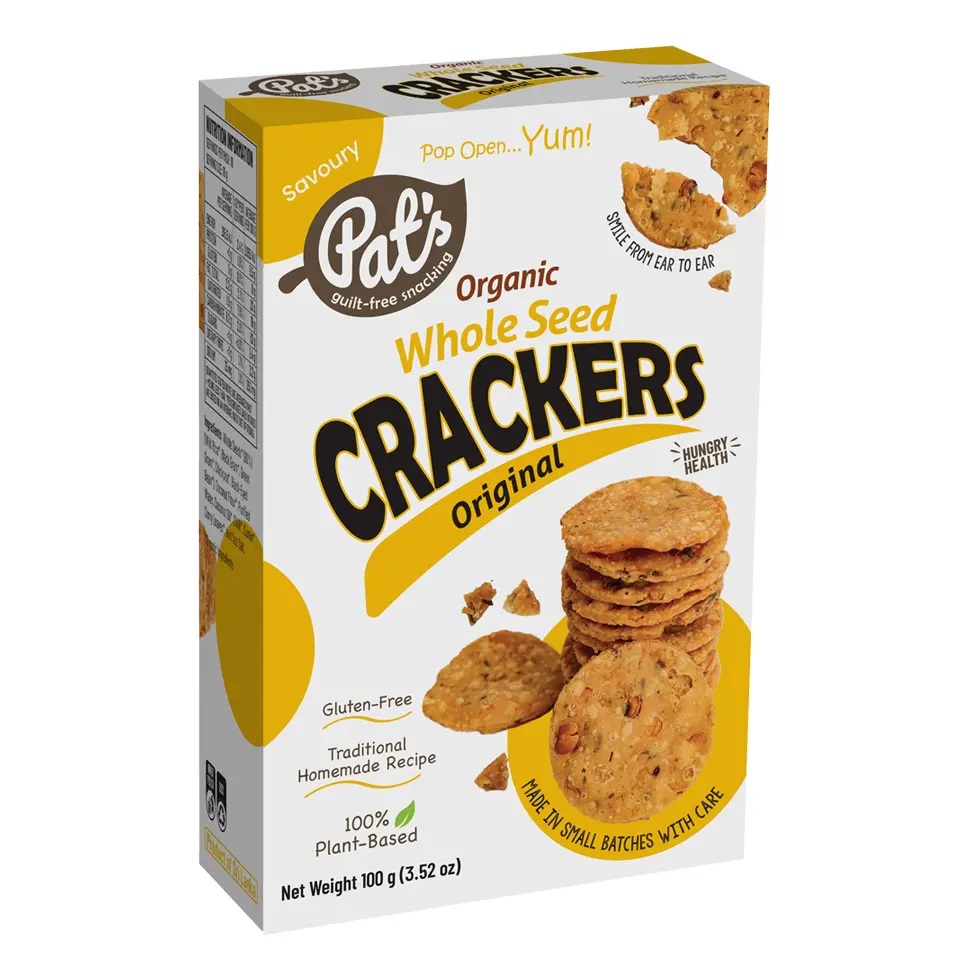 Pat's Organic Whole Seed Crackers, 100g
