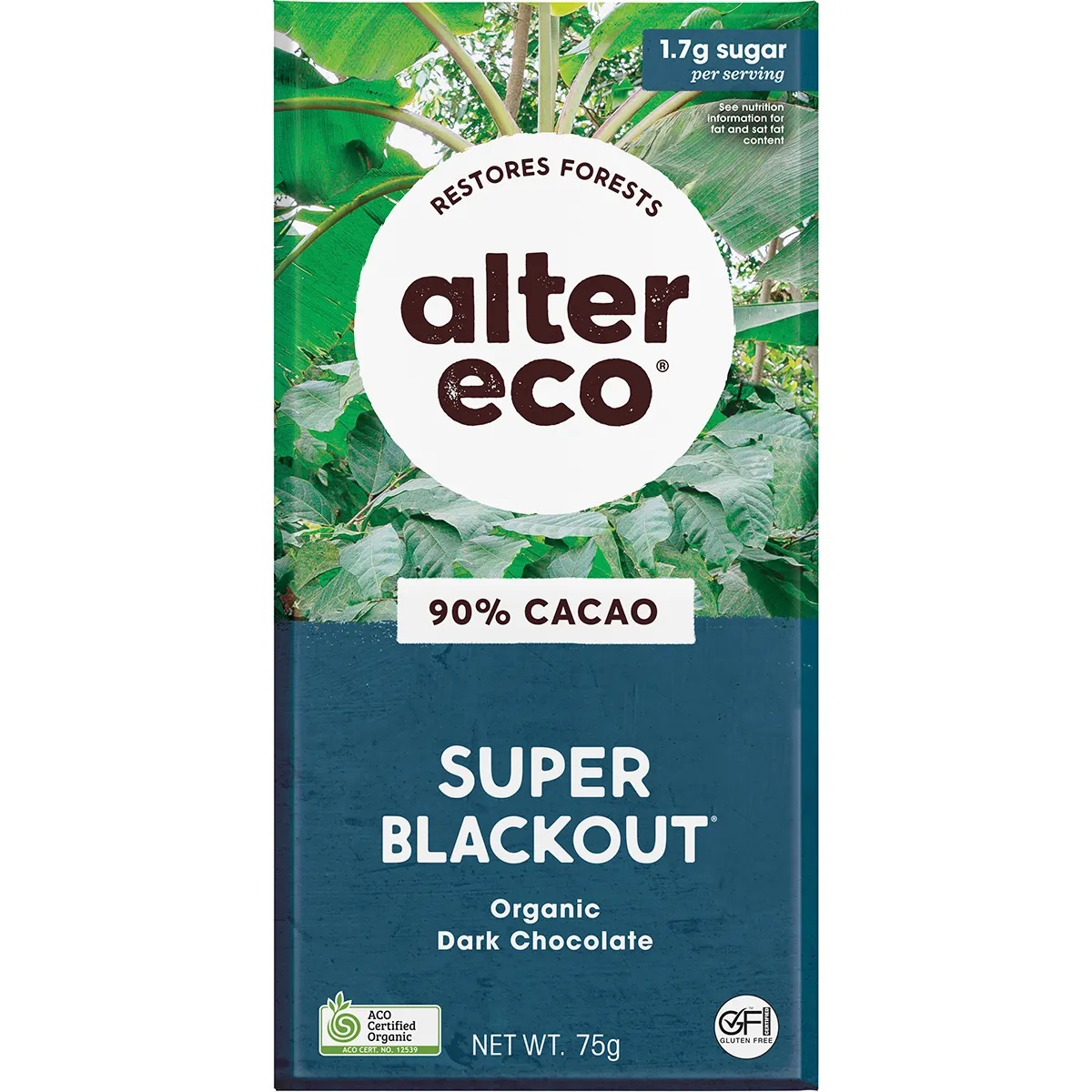 Alter Eco Super Blackout 90% Dark Chocolate, 75g