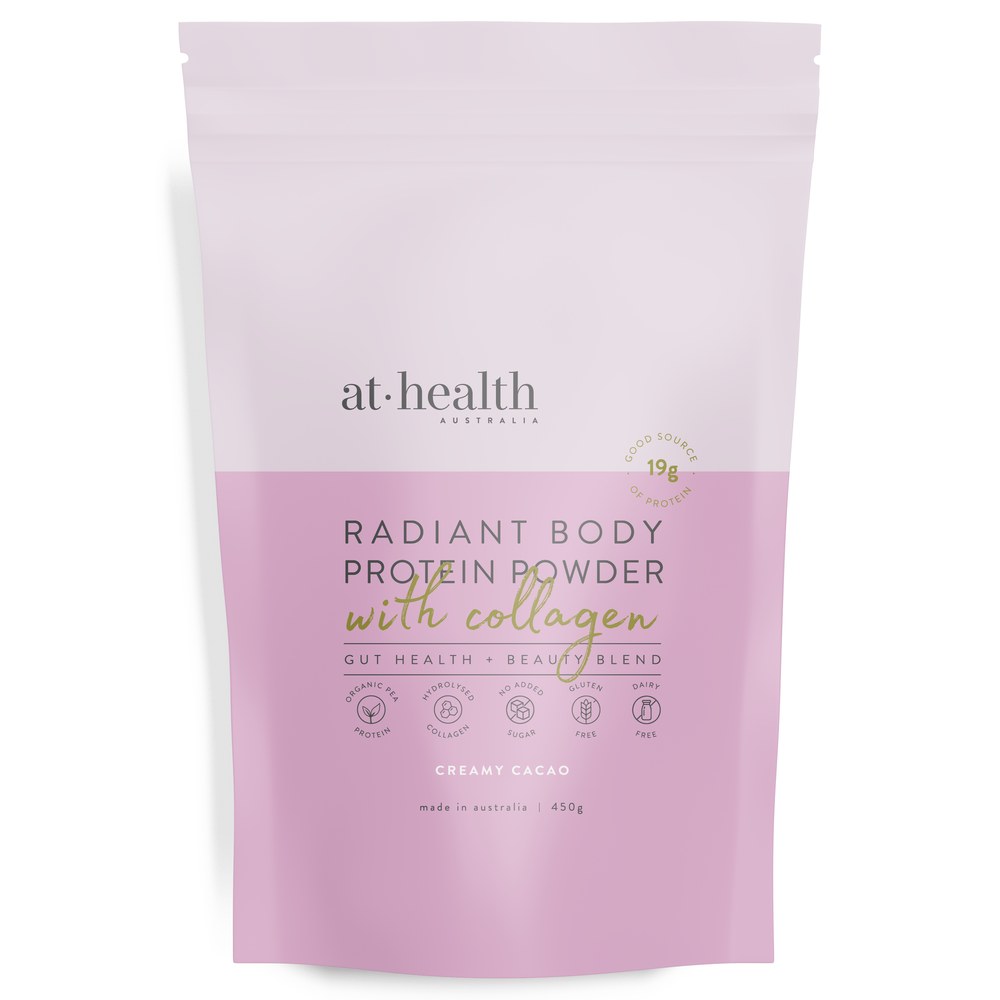 AT Health Radiant Body Protein with Collagen, Cacao 900g