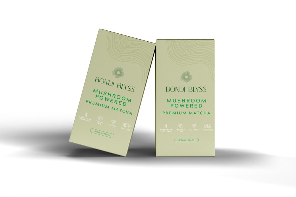 Bondi Blyss Mushroom Matcha Sachets, 10 x 35g