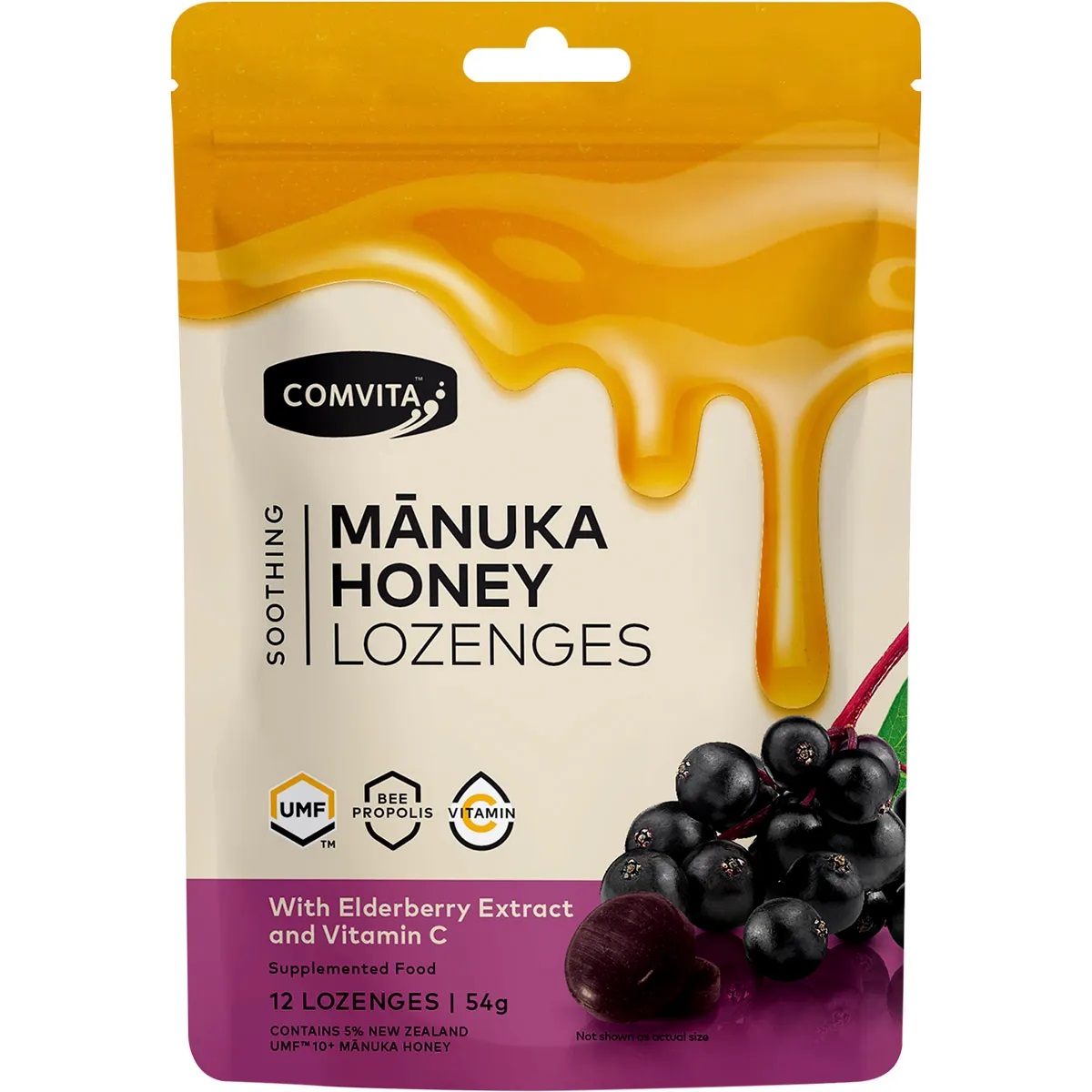 Comvita Manuka Lozenges, Elderberry and Vitamin C