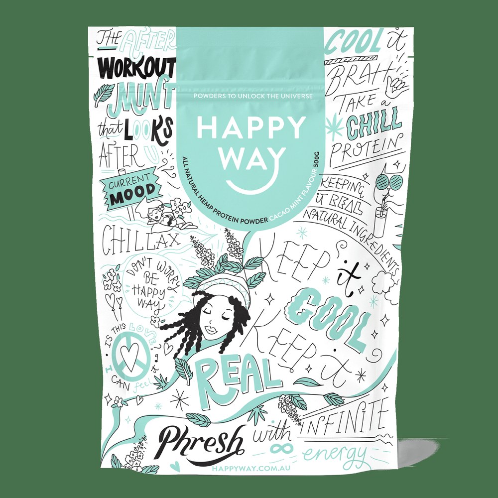 Happy Way Hemp Protein, Cacao Mint 500g
