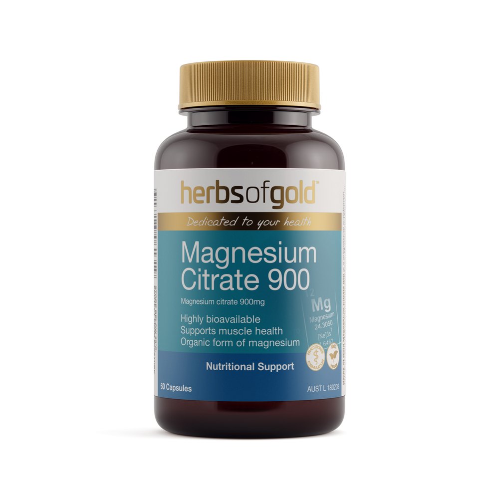 Herbs of Gold Magnesium Citrate 900, 60 capsules