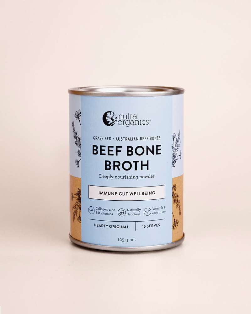 Nutra Organics Beef Bone Broth Powder, Hearty Original 125g
