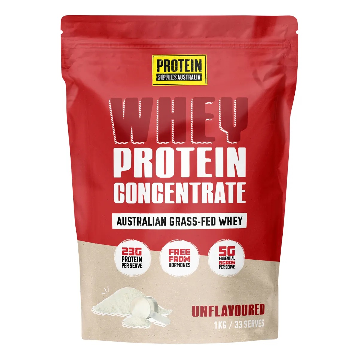 Protein Supplies Aust. Grass Fed Whey WPC, 1kg